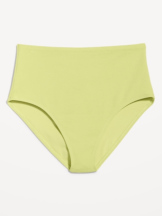 Image number 4 showing, High-Waisted French-Cut Puckered Bikini Swim Bottoms