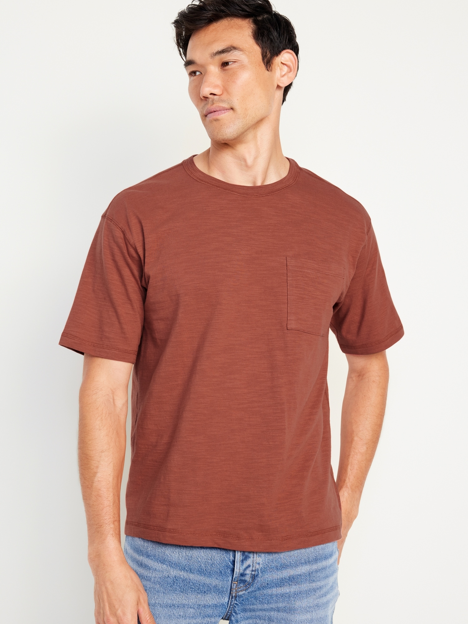Slub-Knit Pocket T-Shirt
