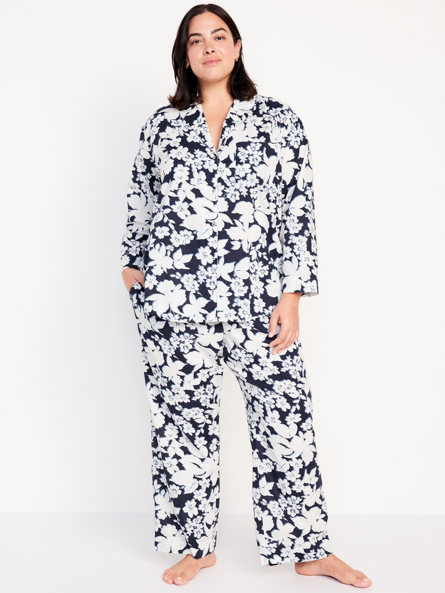 Oversized Poplin Pajama Set | Old Navy