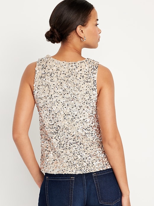 Image number 2 showing, Sleeveless Sequin Swing Top