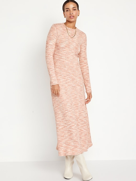 fitted lace wedding dress Ribbed Knit Flare Mini Dress in Warm Sand main image 0