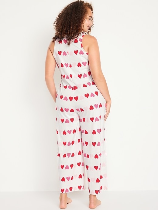 Image number 6 showing, Valentine Print Henley Pajama Jumpsuit