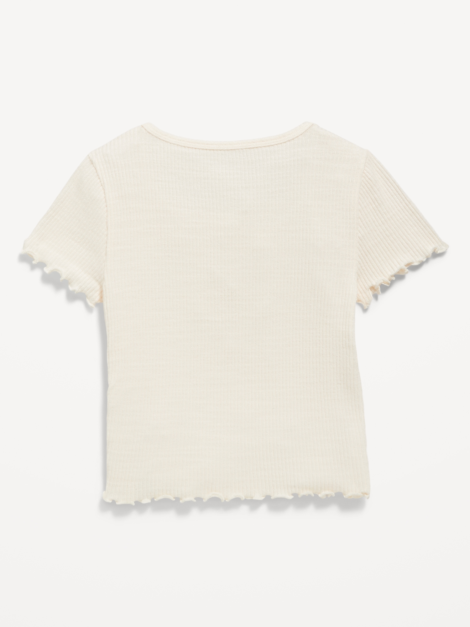 Short-Sleeve Textured Knit Side-Ruched Top for Girls