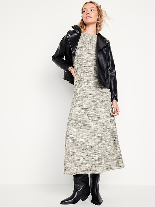 新品タグ付】Navona Ribbed Knit Flare Dress Fit & Flare Rib-Knit