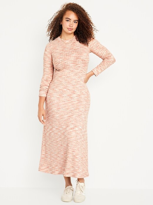 slim fit dress slacks Fit & Flare Rib-Knit Maxi Dress — GAP (International) main image 0