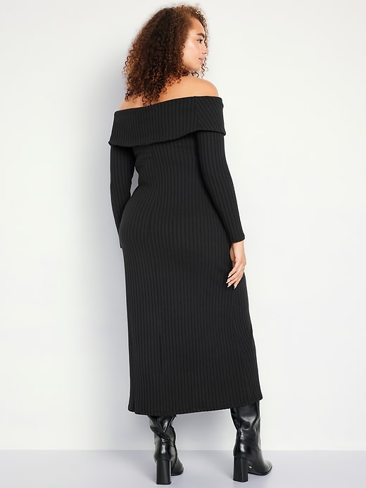 Image number 5 showing, Off-Shoulder Rib-Knit Maxi Dress