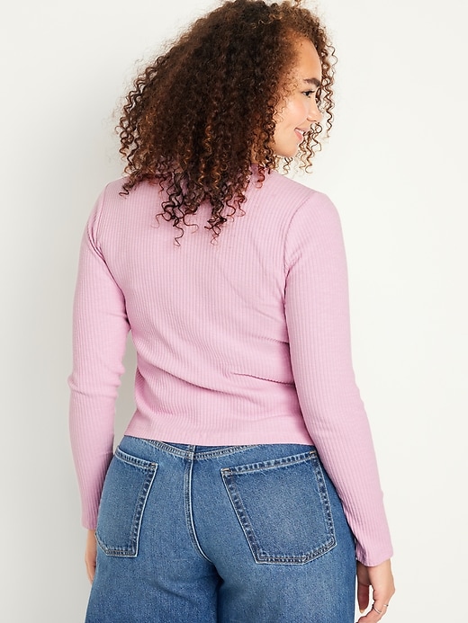 Image number 6 showing, Button-Front Rib-Knit Top