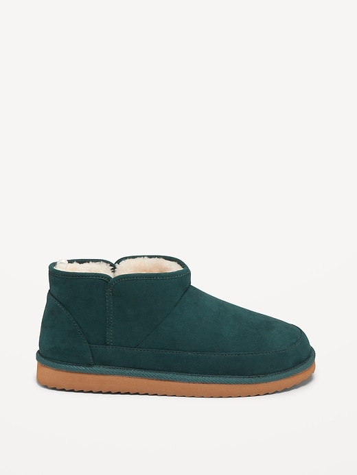 Image number 4 showing, Faux Suede Sherpa-Lined Slippers