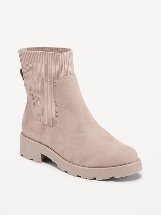 Image number 1 showing, Faux-Suede Chelsea Boots