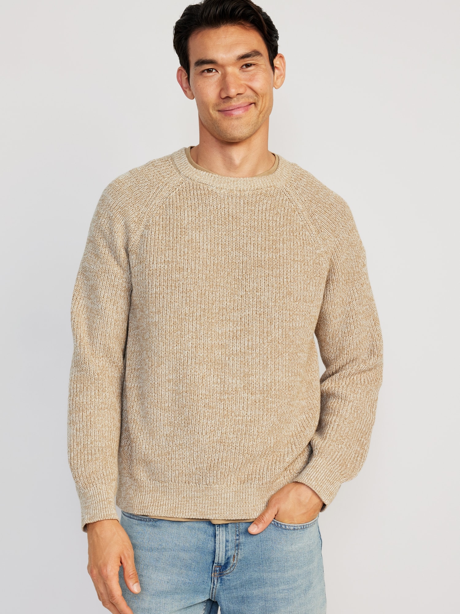 Crew-Neck Raglan Sweater