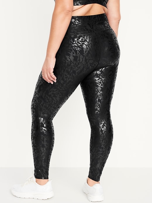 Image number 8 showing, High-Waisted PowerSoft Foil-Print Leggings
