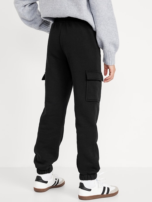 View large product image 2 of 5. High-Waisted Fleece Cargo Jogger Pants for Girls