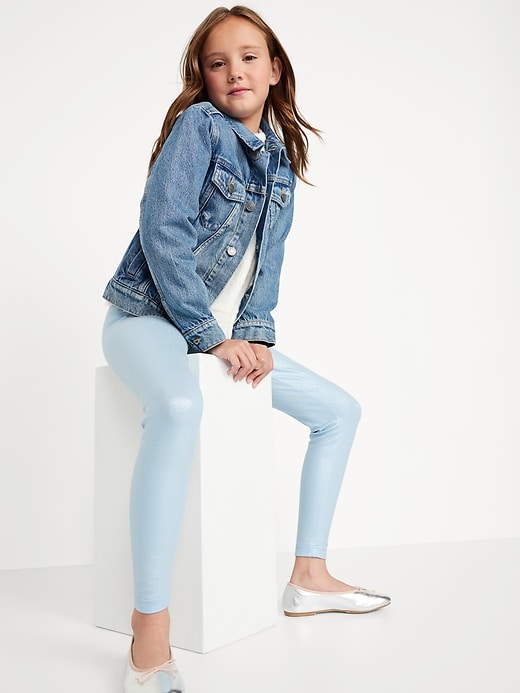 Image number 3 showing, Shiny High-Waisted Leggings for Girls