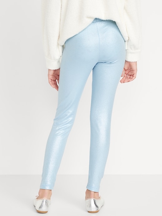 Image number 2 showing, Shiny High-Waisted Leggings for Girls