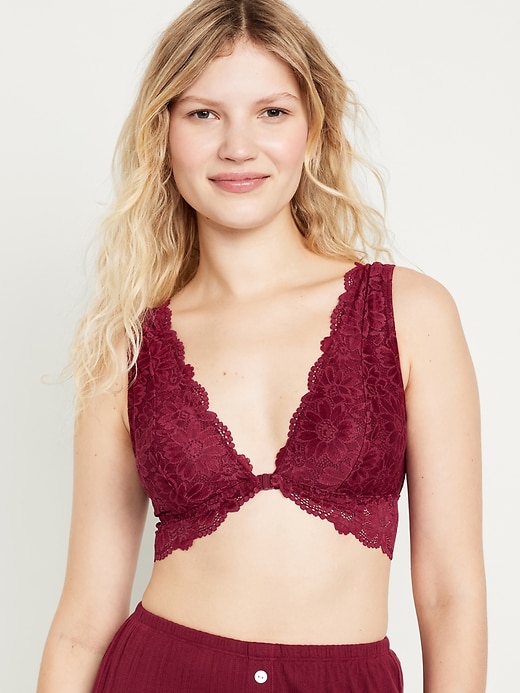 Image number 1 showing, Lace Front-Close Bralette Top