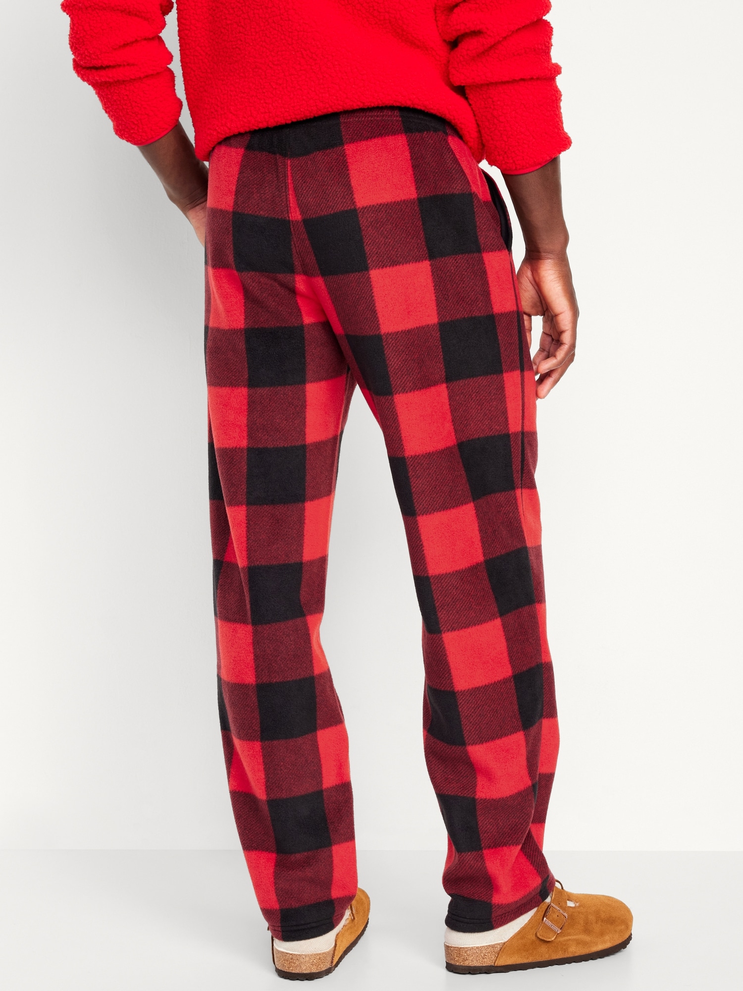 followme Silky Fleece Buffalo Plaid Pajama Pants for Women (Red Buffalo  Plaid, Small) 