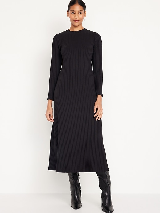 Image number 1 showing, Fit & Flare Rib-Knit Maxi Dress