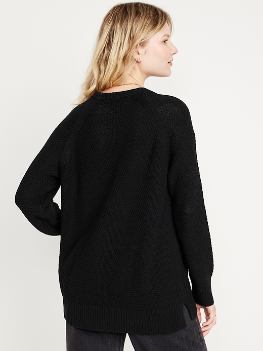 Image number 2 showing, Loose Textured Pullover Tunic Sweater