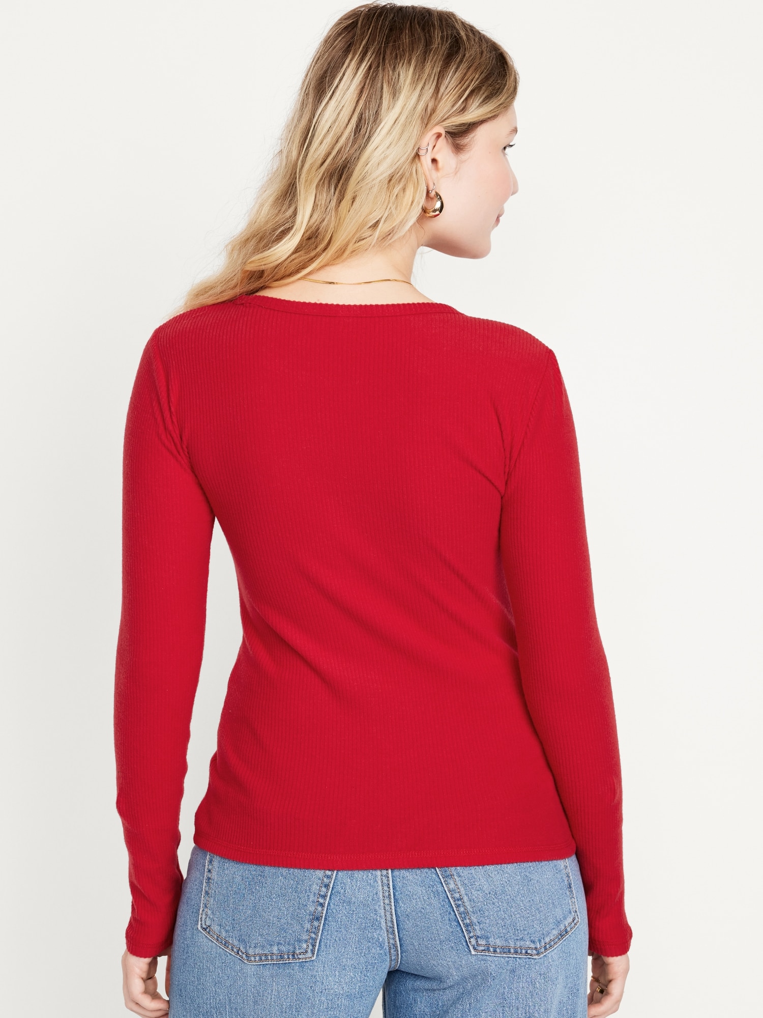 Womens Long Sleeve T Shirt With Super-Soft Stretch Fabric Round Neck  T-Shirts 