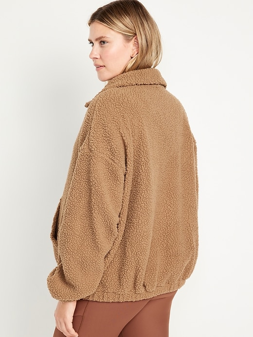 Image number 2 showing, Maternity Oversized Full-Zip Sherpa Jacket
