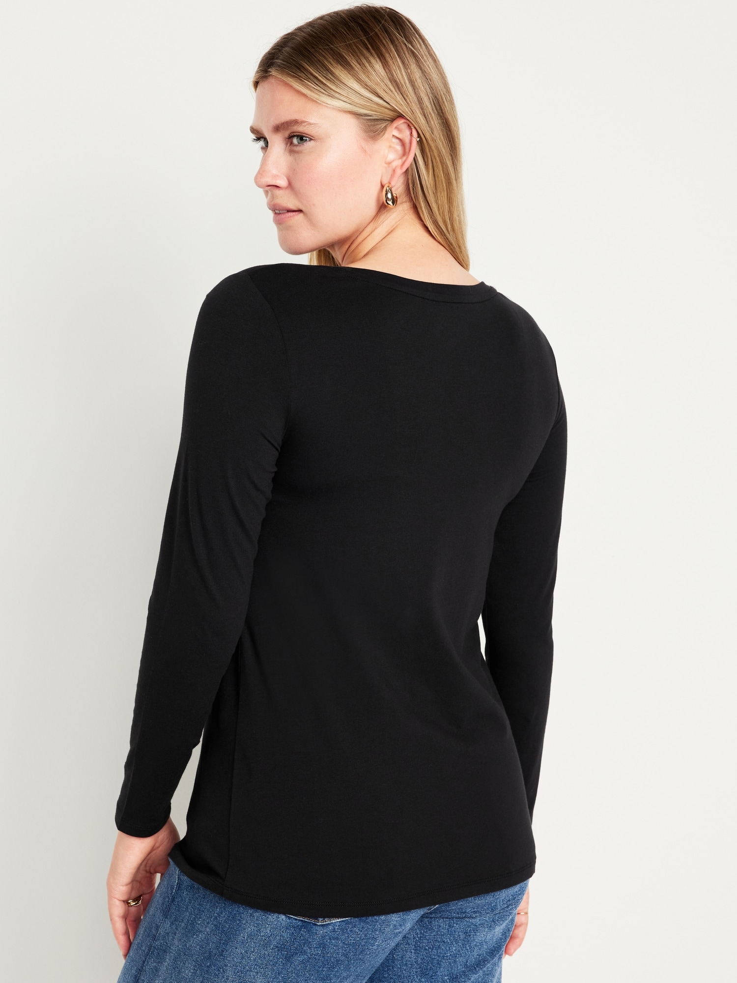 Maternity Long-Sleeve Double-Layer Nursing Top | Old Navy