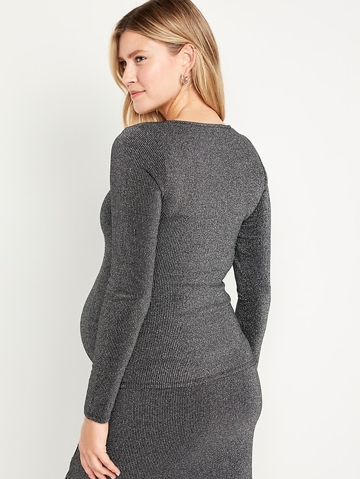 Image number 2 showing, Maternity Long-Sleeve Rib-Knit Top