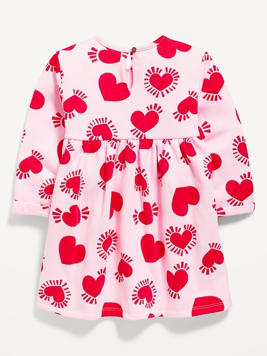 View large product image 2 of 2. Printed Fit & Flare Fleece Dress for Toddler Girls