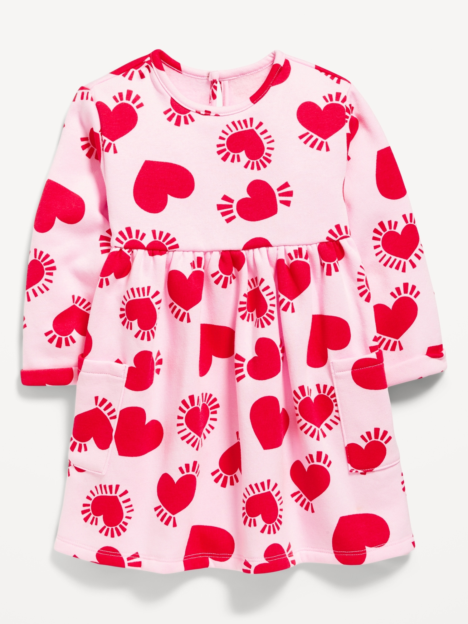 Printed Fit & Flare Fleece Dress for Toddler Girls