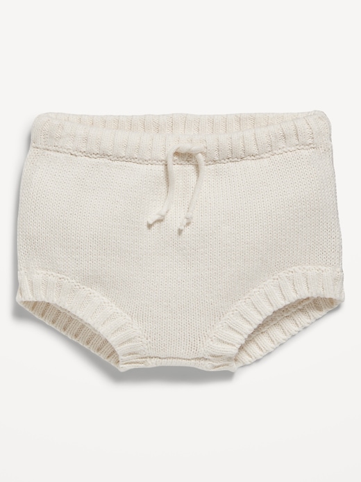 View large product image 1 of 2. Sweater-Knit Organic-Cotton Bloomer Shorts for Baby