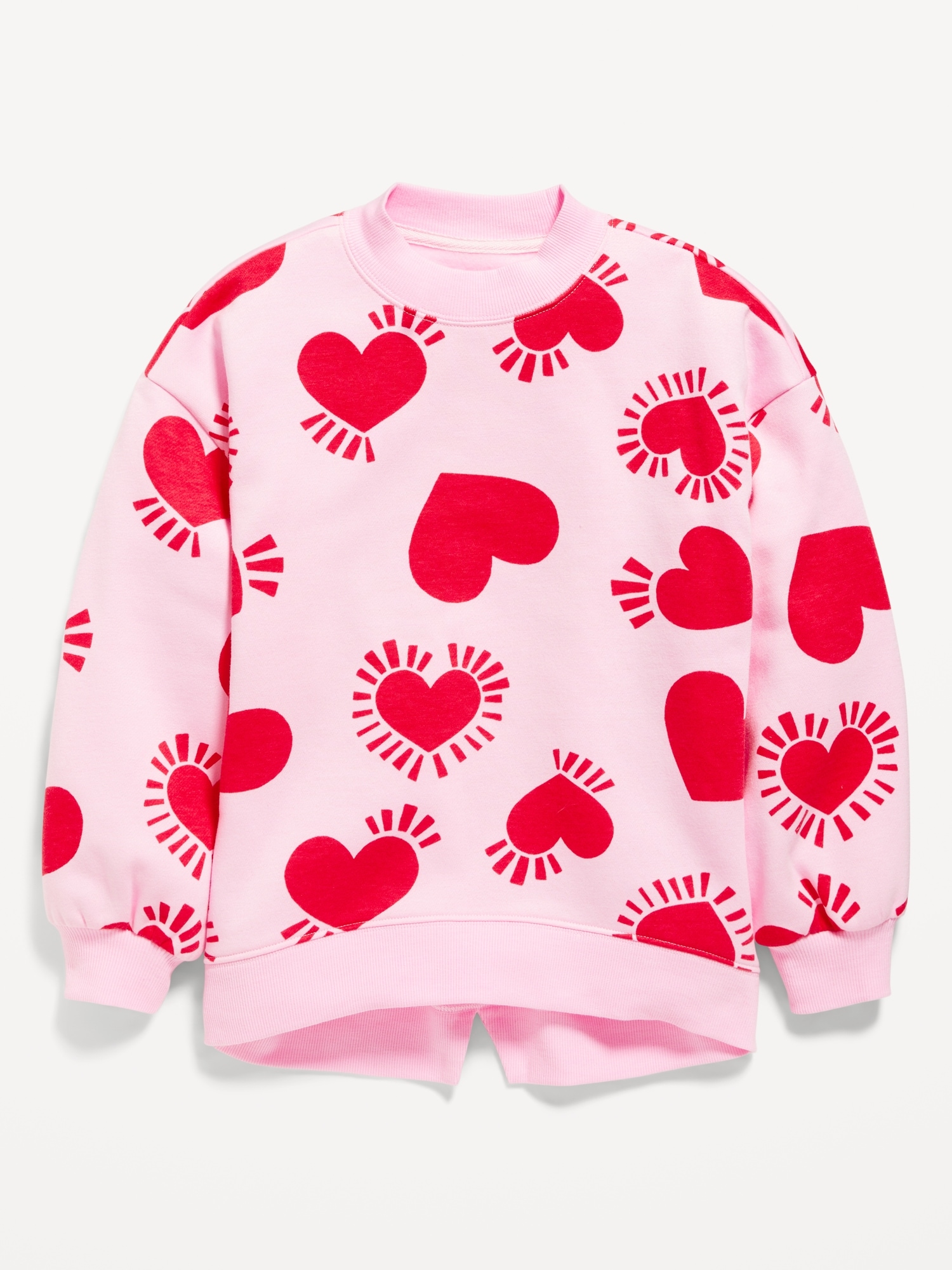 Cocoon Mock-Neck Graphic Sweatshirt for Girls