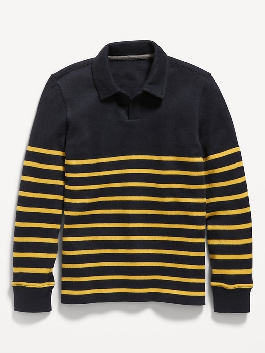 View large product image 2 of 3. French Rib-Knit Polo Sweater for Boys