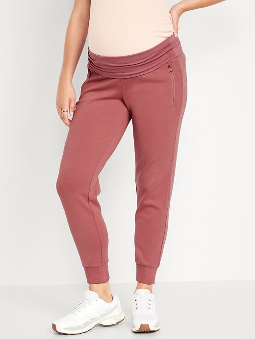 View large product image 1 of 2. Maternity Dynamic Fleece Rollover-Waist Joggers