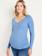 Maternity Rollover-Waist Cropped Flare Jersey Leggings