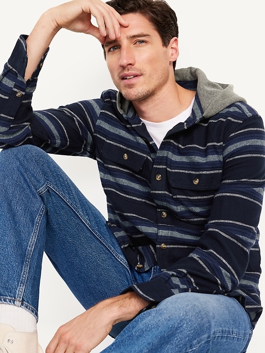 Image number 3 showing, Hooded Flannel Shirt