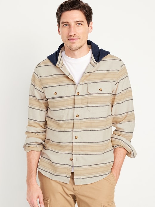 Image number 1 showing, Hooded Flannel Shirt