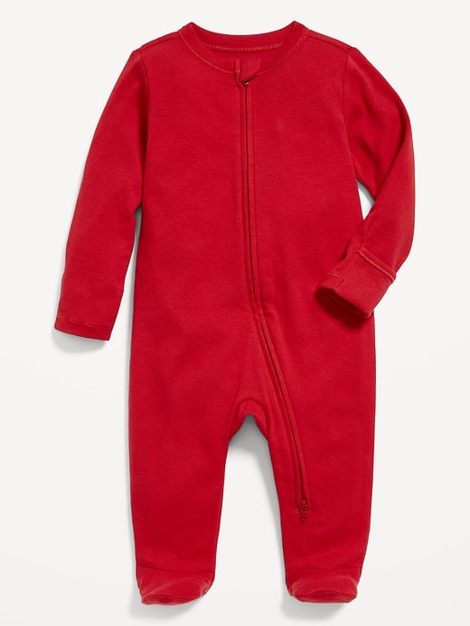 View large product image 2 of 2. Unisex Sleep & Play 2-Way-Zip "My First Christmas" Footed One-Piece for Baby