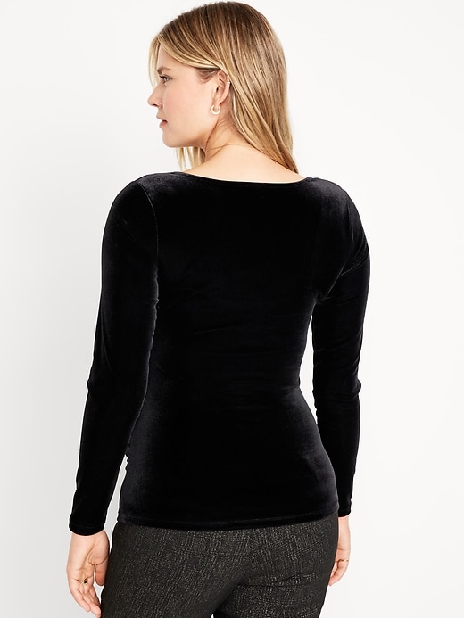 Image number 2 showing, Maternity Square-Neck Velvet Top