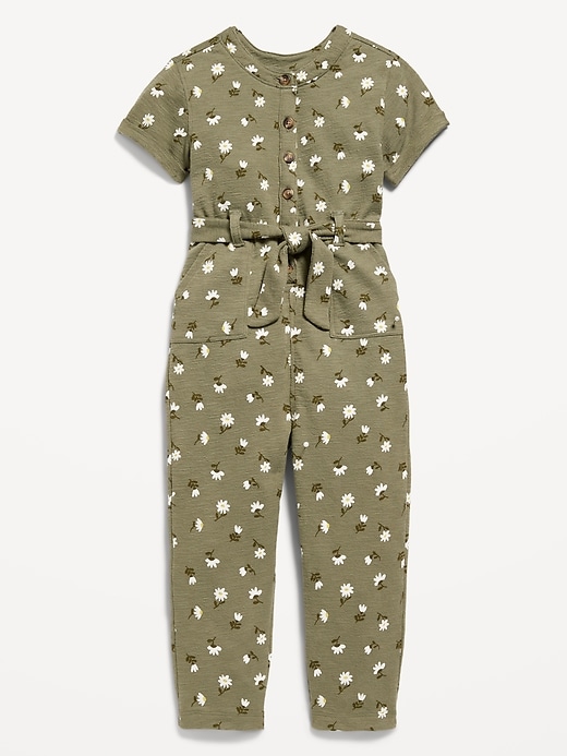 View large product image 1 of 2. One-Piece Tie-Front Jumpsuit for Toddler Girls