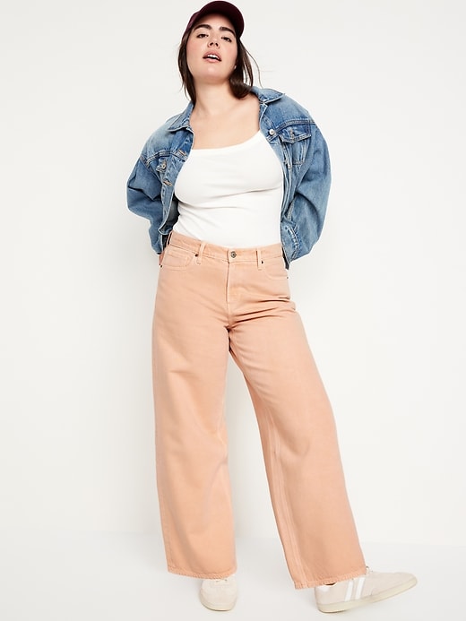 Image number 3 showing, Mid-Rise Baggy Wide-Leg Jeans