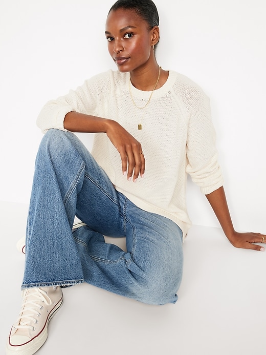Image number 3 showing, Loose Textured Pullover Tunic Sweater