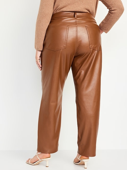 Image number 8 showing, High-Waisted OG Loose Faux-Leather Pants