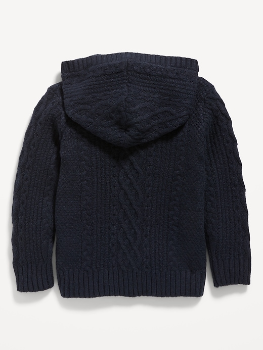 View large product image 2 of 2. SoSoft Long-Sleeve Cable-Knit Hoodie for Toddler Boys