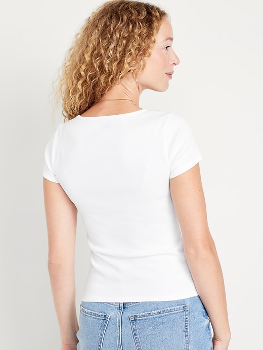 Image number 2 showing, Fitted Square-Neck T-Shirt