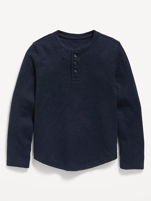 Cozy-Knit Long-Sleeve Striped Henley T-Shirt for Boys | Old Navy