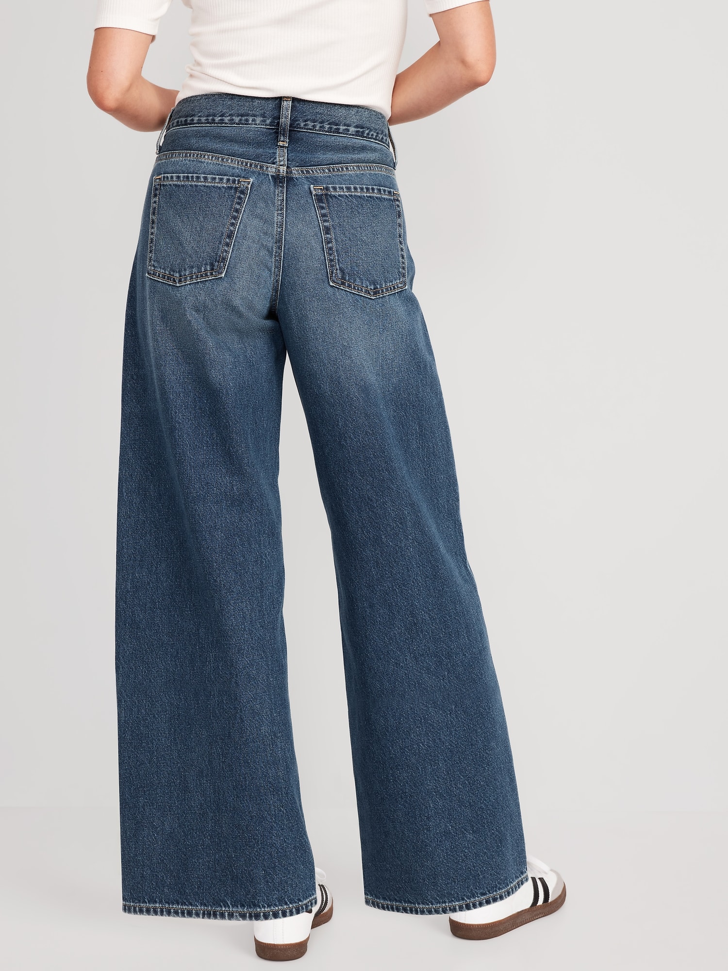 Mid-Rise Baggy Wide-Leg Jeans for Women | Old Navy