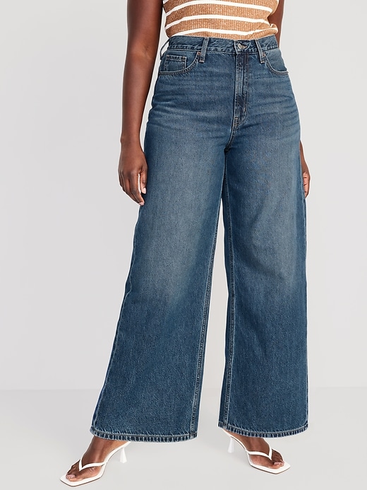 Extra High-Waisted Baggy Wide-Leg Jeans | Old Navy