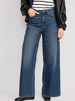 Old Navy 現行 wide baggy denim Mid-Rise Wow Baggy Wide-Leg Jeans | Old Navy