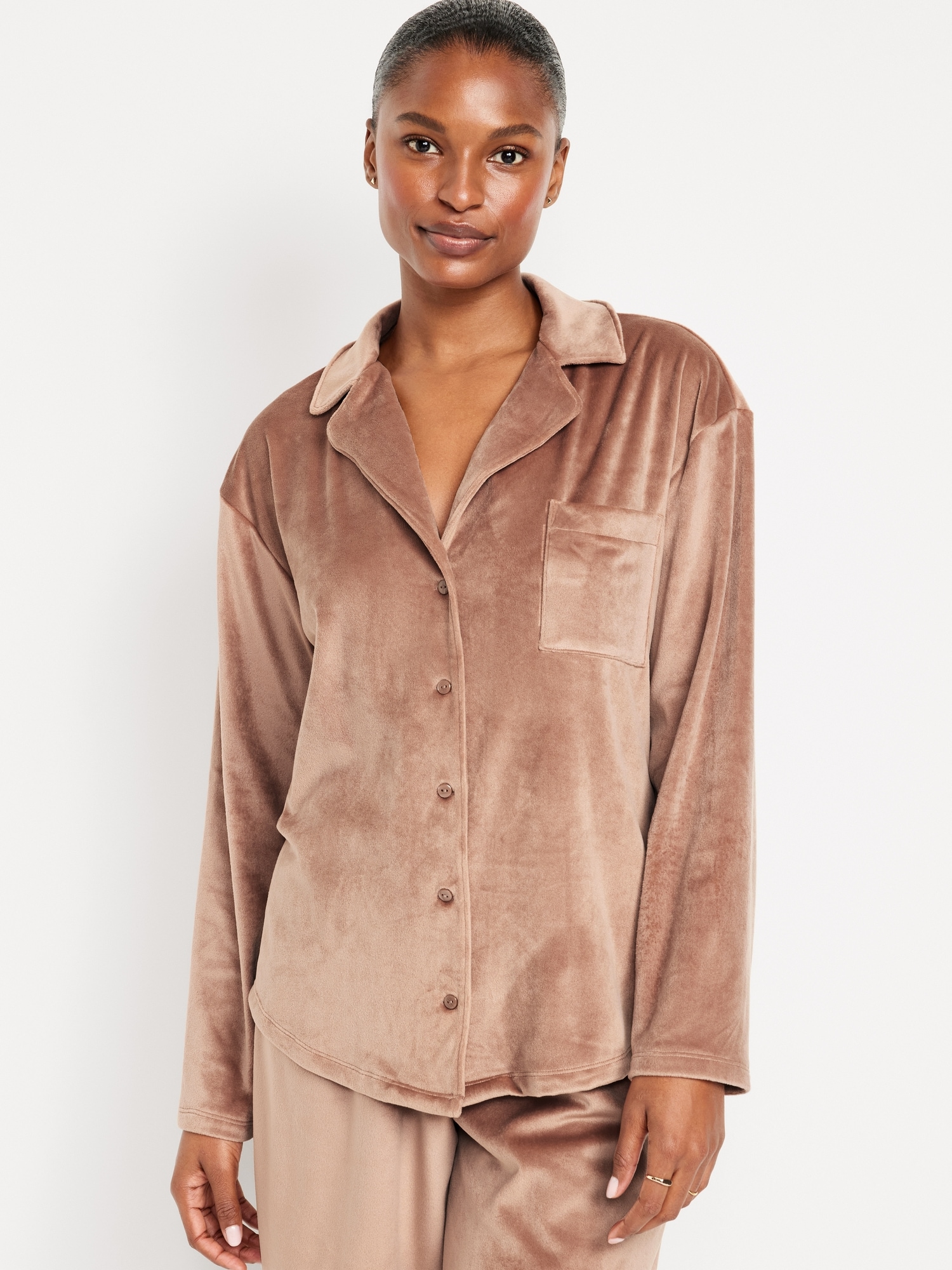 Classic Cozy Button-Up Pajama Top 2.0