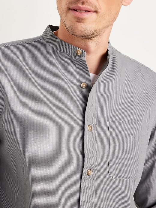 Image number 3 showing, Banded-Collar Non-Stretch Shirt