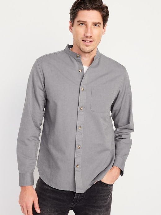 Image number 1 showing, Non-Stretch Banded-Collar Oxford Shirt